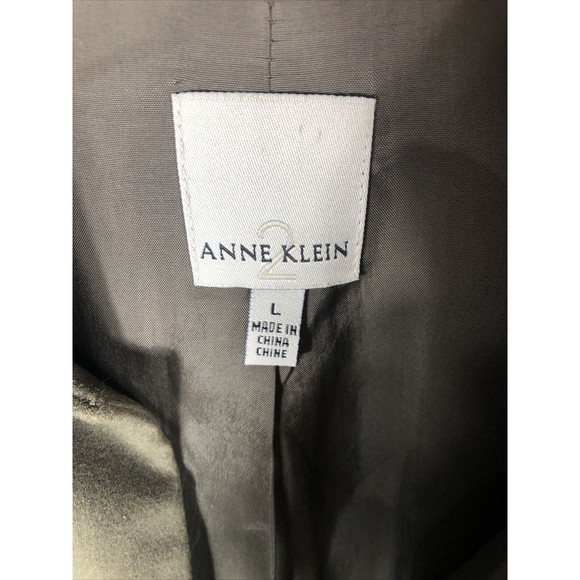 Anne Klein Neiman Marcus Suede Olive Green Women’s Moto Jacket Large Snap Front - Picture 4 of 15